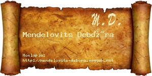 Mendelovits Debóra névjegykártya